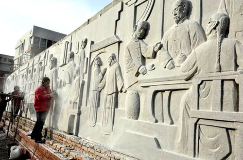 安徽桐城路浮雕墙